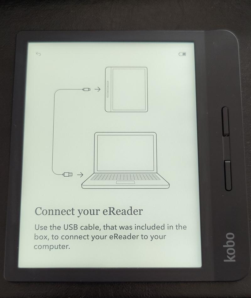 Connecting the Kobo to the PC.
